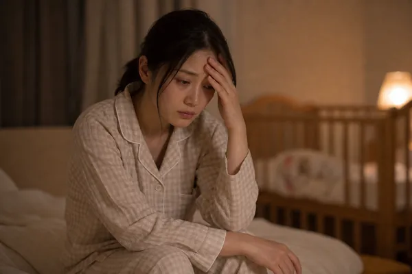 夜泣きや授乳で眠れない産後ママ